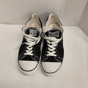 Vtg men black low cut Converse gym shoes, size 12